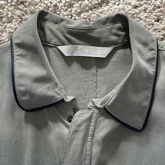 Zara Basic Army Green Jumpsuit, Size Small - Picture 5 of 10